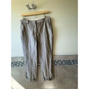 Alexander McQueen Taupe Linen Blend Tapered Leg Trousers SZ IT 44/US 8 ITALY